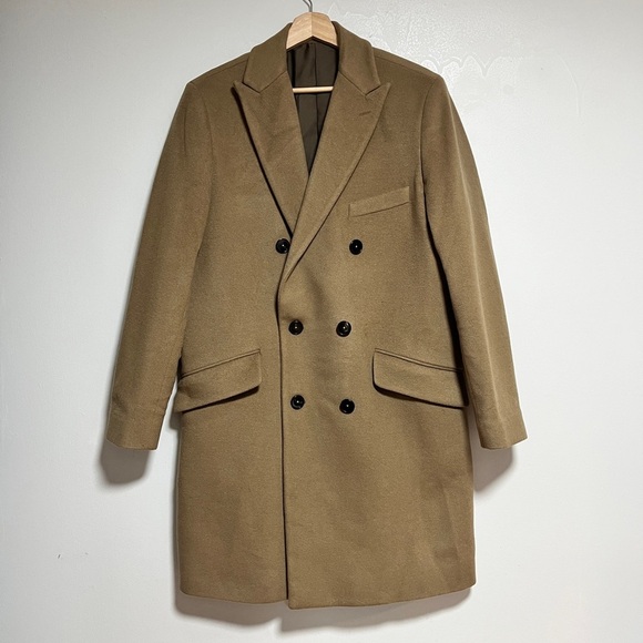 Altea Italian Double-Breasted Cashmere Coat - Camel Brown - Made in Italy - Picture 2 of 12